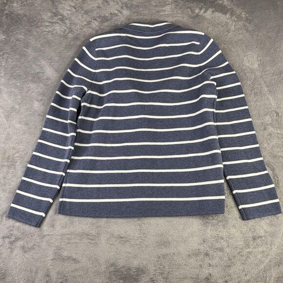Talbots Blazer Womens Small Petite Blue White Striped Sweater Knit Nautical - Picture 9 of 10